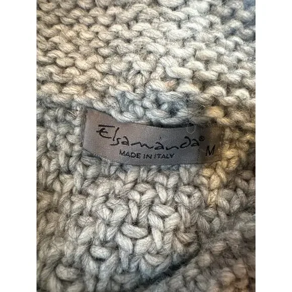 Elsamanda Chunky Knitted Alpaca Poncho Sweater - Picture 4 of 6